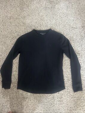 American Eagle Outfitters Men’s Black Long-Sleeve Crewneck thermal Tee